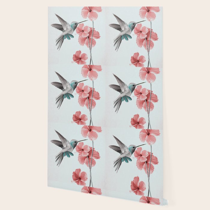 Hummingbird with Hibiscus Wallpaper Gallery Image 2