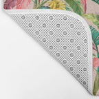 Palm Life, tropical palm leaves, banana palm, Hollywood Regency, green, pinks Bath Mat Gallery Image 2