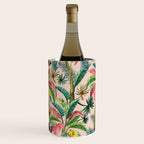 Palm Life, tropical palm leaves, banana palm, Hollywood Regency, green, pinks Wine Chiller Gallery Image 1
