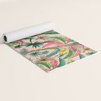 Palm Life, tropical palm leaves, banana palm, Hollywood Regency, green, pinks Yoga Mat Gallery Image 2