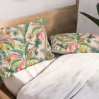 Palm Life, tropical palm leaves, banana palm, Hollywood Regency, green, pinks Pillow Sham Gallery Image 2