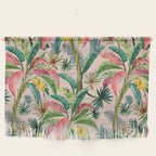 Palm Life, tropical palm leaves, banana palm, Hollywood Regency, green, pinks Wall Hanging Gallery Image 1