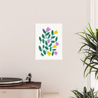 Simple Floral - Green, Very Peri and Yellow Poster Gallery Image 2