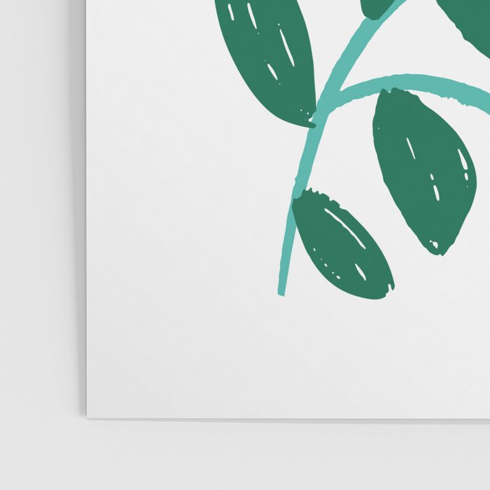 Simple Floral - Green, Very Peri and Yellow Poster Gallery Image 3