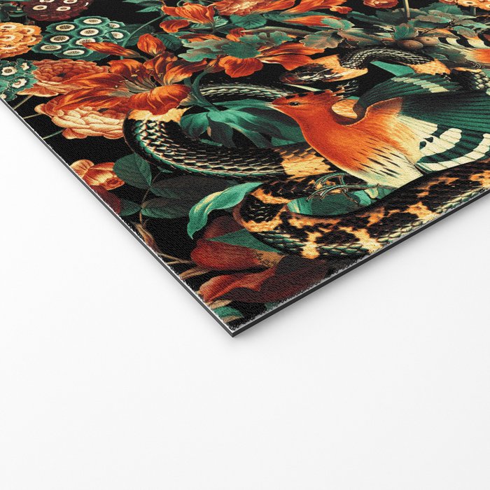 Birds and Snake Floral Pattern Welcome Mat Gallery Image 2