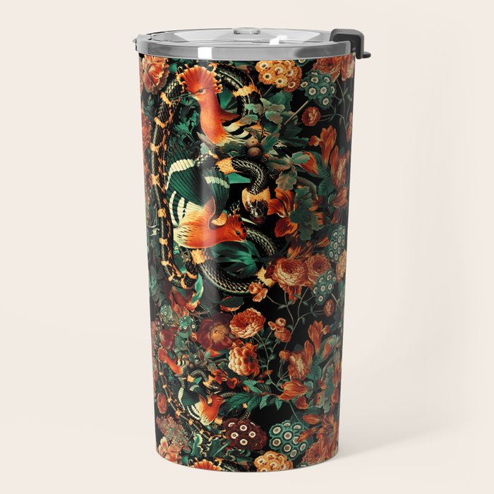 Birds and Snake Floral Pattern Travel Mug Gallery Image 2