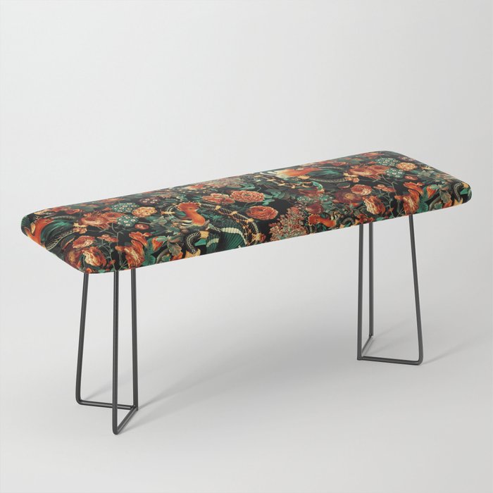 Birds and Snake Floral Pattern Bench Gallery Image 1