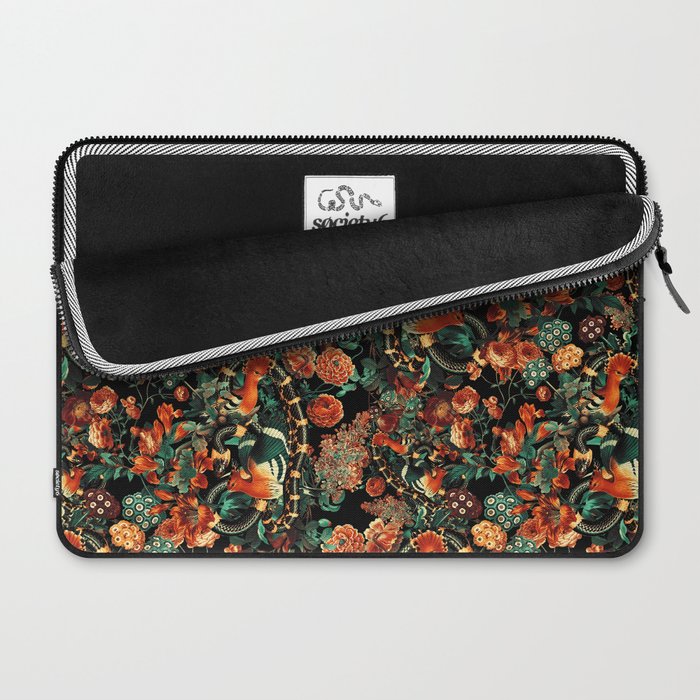 Birds and Snake Floral Pattern Laptop Sleeve Gallery Image 2