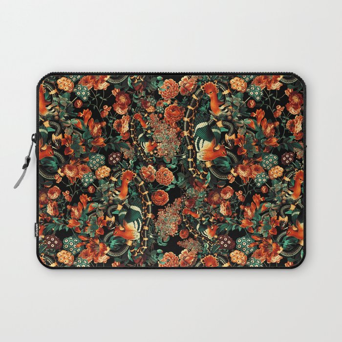 Birds and Snake Floral Pattern Laptop Sleeve Gallery Image 1