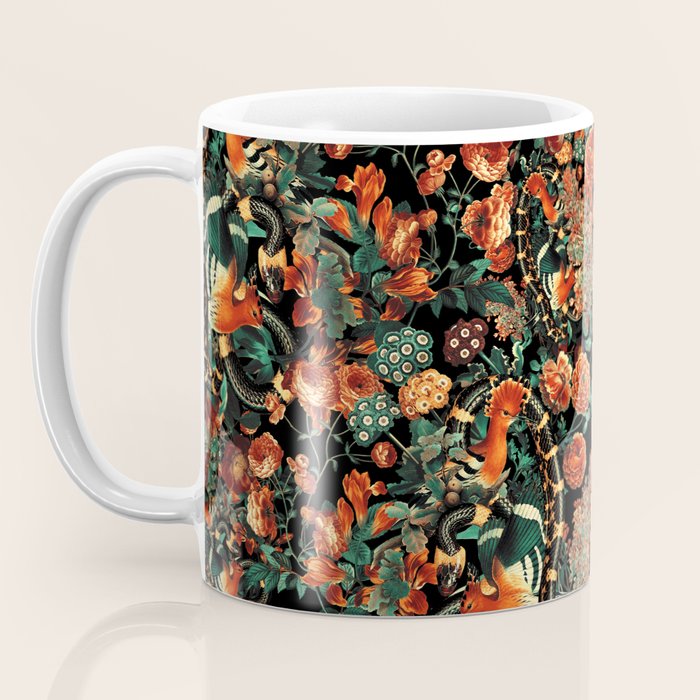 Birds and Snake Floral Pattern Coffee Mug Gallery Image 3