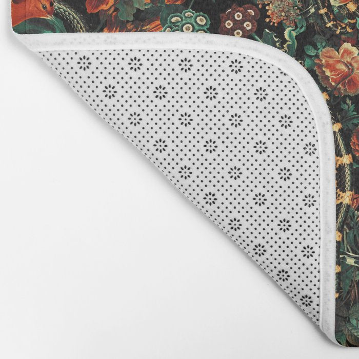 Birds and Snake Floral Pattern Bath Mat Gallery Image 2