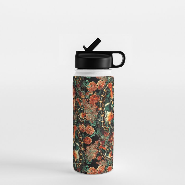 Birds and Snake Floral Pattern Water Bottle Gallery Image 1