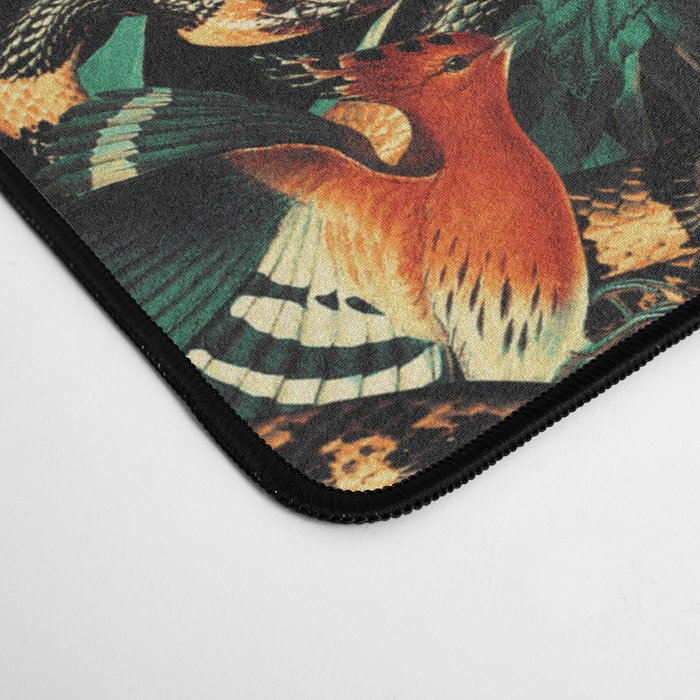 Birds and Snake Floral Pattern Desk Mat Gallery Image 4