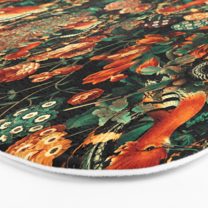 Birds and Snake Floral Pattern Bath Mat Gallery Image 3