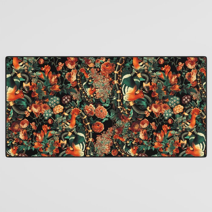 Birds and Snake Floral Pattern Desk Mat Gallery Image 3
