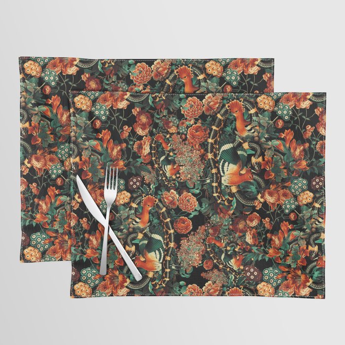 Birds and Snake Floral Pattern Placemat Gallery Image 1