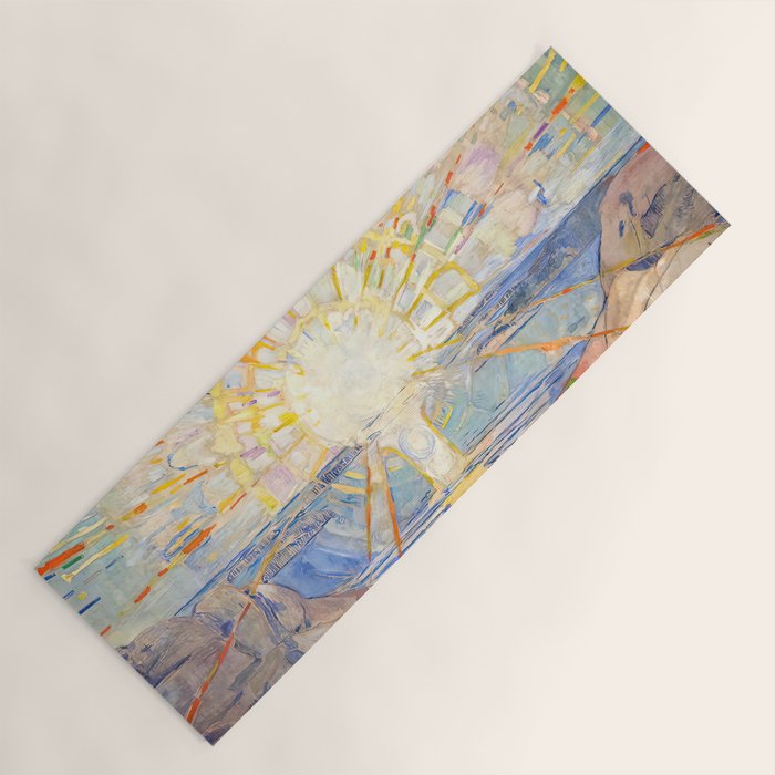 Edvard Munch the sun enhanced with artificial intelligence Yoga Mat Gallery Image 1
