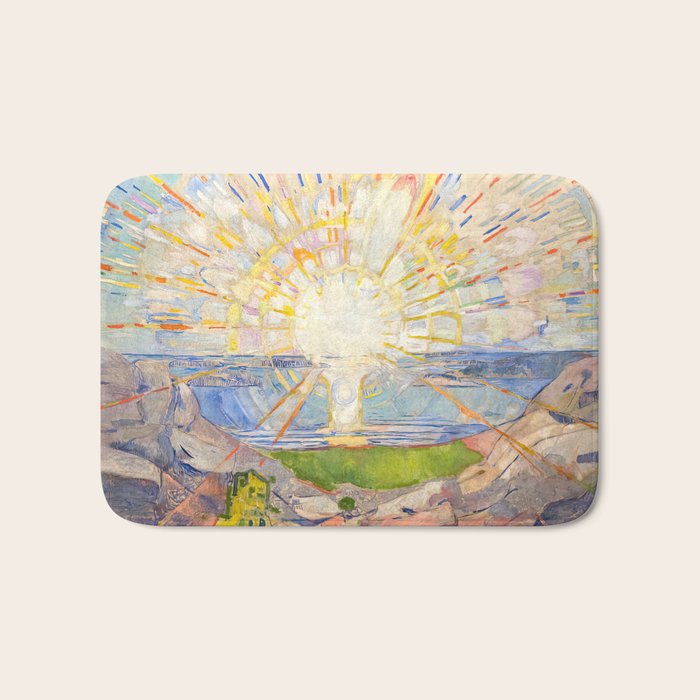 Edvard Munch the sun enhanced with artificial intelligence Bath Mat Gallery Image 1