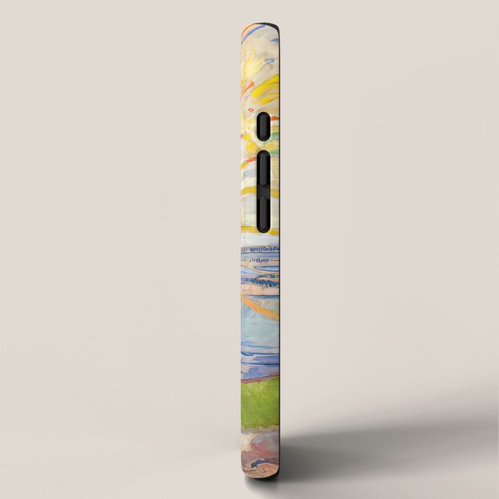 Edvard Munch the sun enhanced with artificial intelligence iPhone Case Gallery Image 2