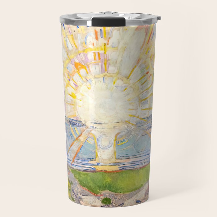 Edvard Munch the sun enhanced with artificial intelligence Travel Mug Gallery Image 1