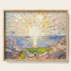 Edvard Munch the sun enhanced with artificial intelligence Serving Tray Gallery Image 1