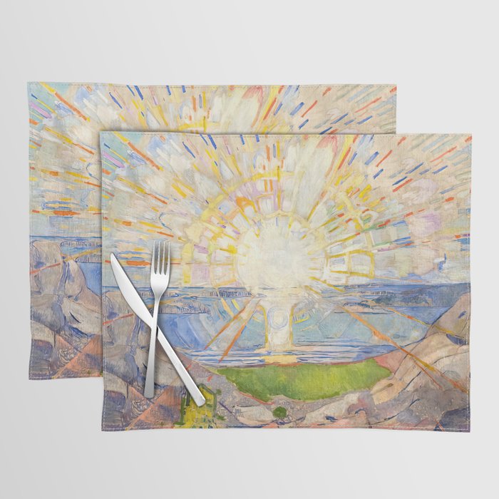 Edvard Munch the sun enhanced with artificial intelligence Placemat Gallery Image 1