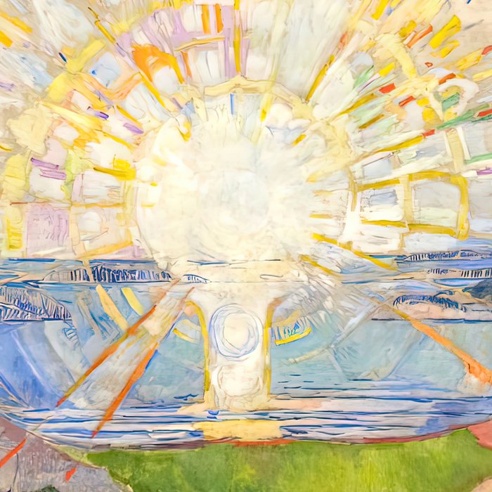 Edvard Munch the sun enhanced with artificial intelligence Coffee Mug Gallery Image 2