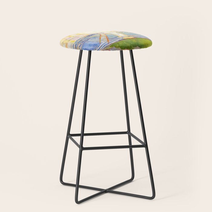 Edvard Munch the sun enhanced with artificial intelligence Stool Gallery Image 1