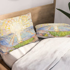 Edvard Munch the sun enhanced with artificial intelligence Pillow Sham Gallery Image 2
