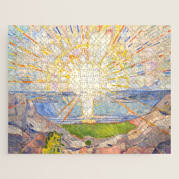 Edvard Munch the sun enhanced with artificial intelligence Jigsaw Puzzle Gallery Image 1