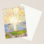Edvard Munch the sun enhanced with artificial intelligence Stationery Card Gallery Image 2