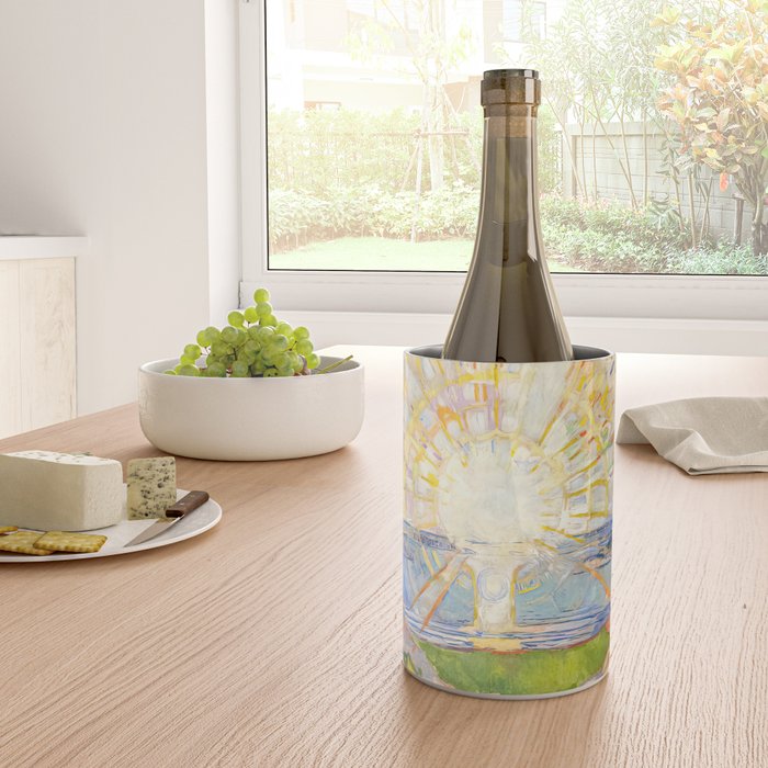Edvard Munch the sun enhanced with artificial intelligence Wine Chiller Gallery Image 4