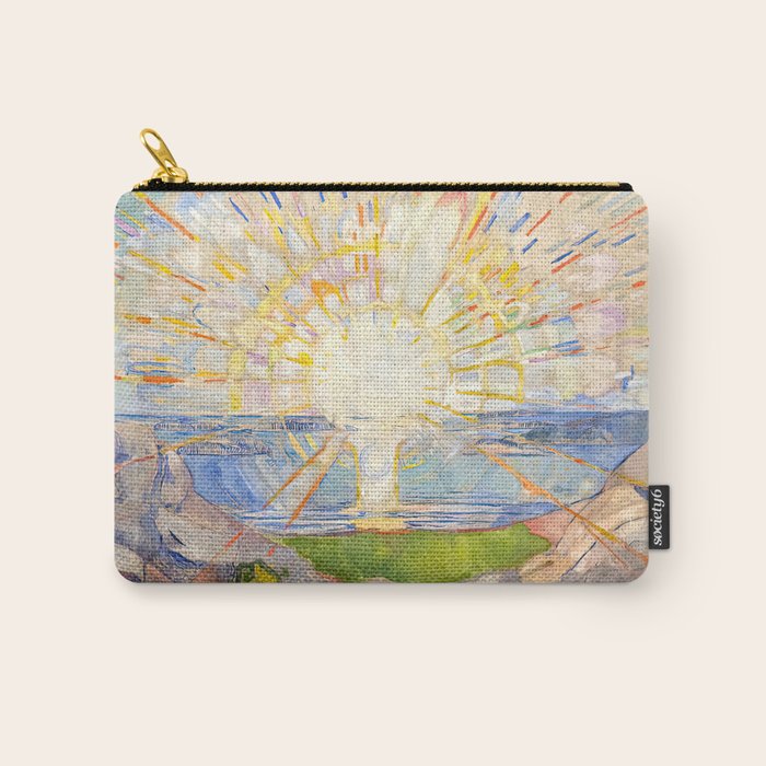 Edvard Munch the sun enhanced with artificial intelligence Carry All Pouch Gallery Image 1