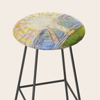 Edvard Munch the sun enhanced with artificial intelligence Stool Gallery Image 2