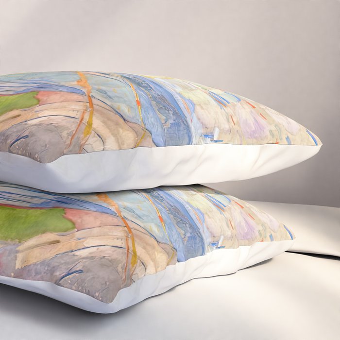 Edvard Munch the sun enhanced with artificial intelligence Pillow Sham Gallery Image 3