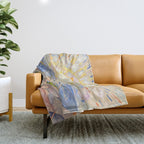 Edvard Munch the sun enhanced with artificial intelligence Throw Blanket Gallery Image 1