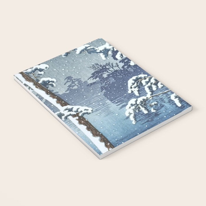 Hasui Kawase, Senzoku Pond In Snow - Vintage Japanese Woodblock Print Art Notebook Gallery Image 3