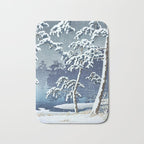 Hasui Kawase, Senzoku Pond In Snow - Vintage Japanese Woodblock Print Art Bath Mat Gallery Image 1