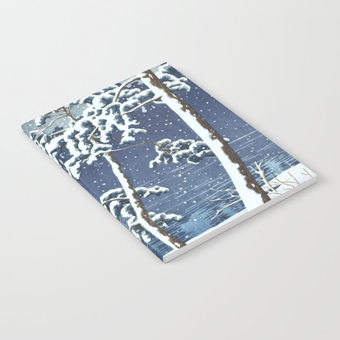 Hasui Kawase, Senzoku Pond In Snow - Vintage Japanese Woodblock Print Art Notebook Gallery Image 2