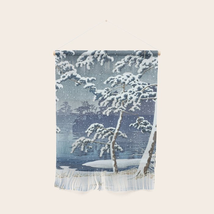 Hasui Kawase, Senzoku Pond In Snow - Vintage Japanese Woodblock Print Art Wall Hanging Gallery Image 1