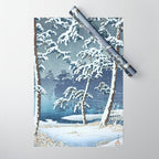 Hasui Kawase, Senzoku Pond In Snow - Vintage Japanese Woodblock Print Art Wrapping Paper Gallery Image 1