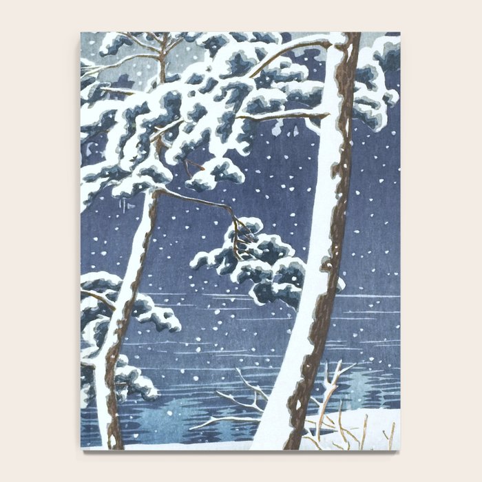 Hasui Kawase, Senzoku Pond In Snow - Vintage Japanese Woodblock Print Art Notebook Gallery Image 4