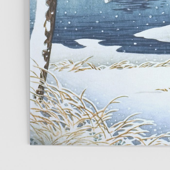 Hasui Kawase, Senzoku Pond In Snow - Vintage Japanese Woodblock Print Art Poster Gallery Image 3