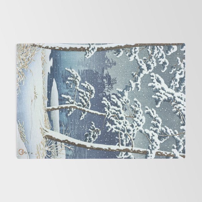 Hasui Kawase, Senzoku Pond In Snow - Vintage Japanese Woodblock Print Art Rug Gallery Image 2