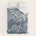 Hasui Kawase, Senzoku Pond In Snow - Vintage Japanese Woodblock Print Art Duvet Cover Gallery Image 6