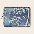 Hasui Kawase, Senzoku Pond In Snow - Vintage Japanese Woodblock Print Art Laptop Sleeve Gallery Image 1