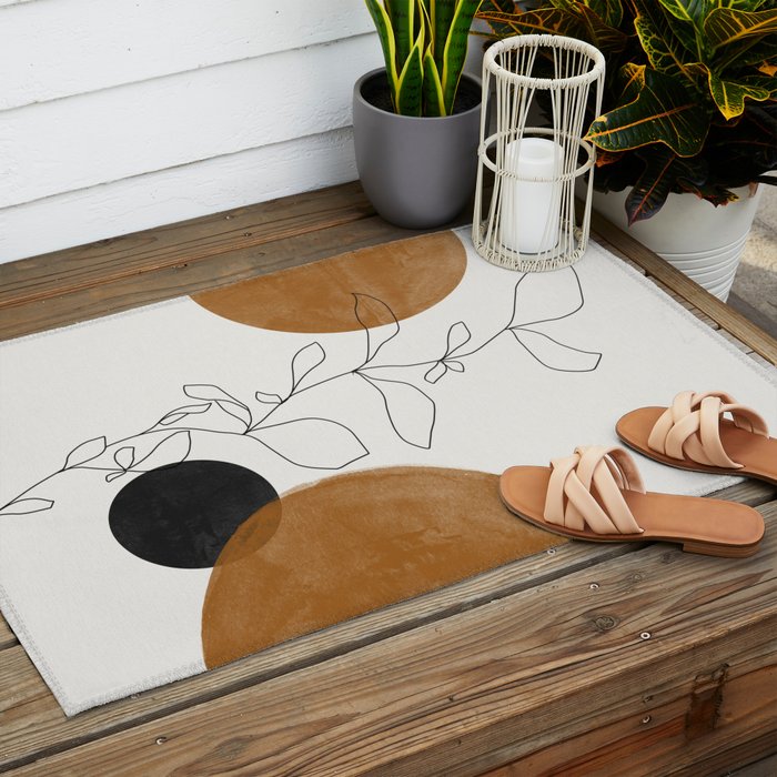 Abstract Plant Outdoor Rug Gallery Image 2