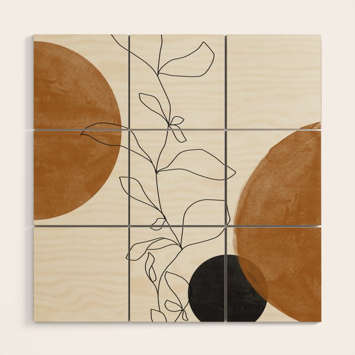 Abstract Plant Wood Wall Art Gallery Image 1