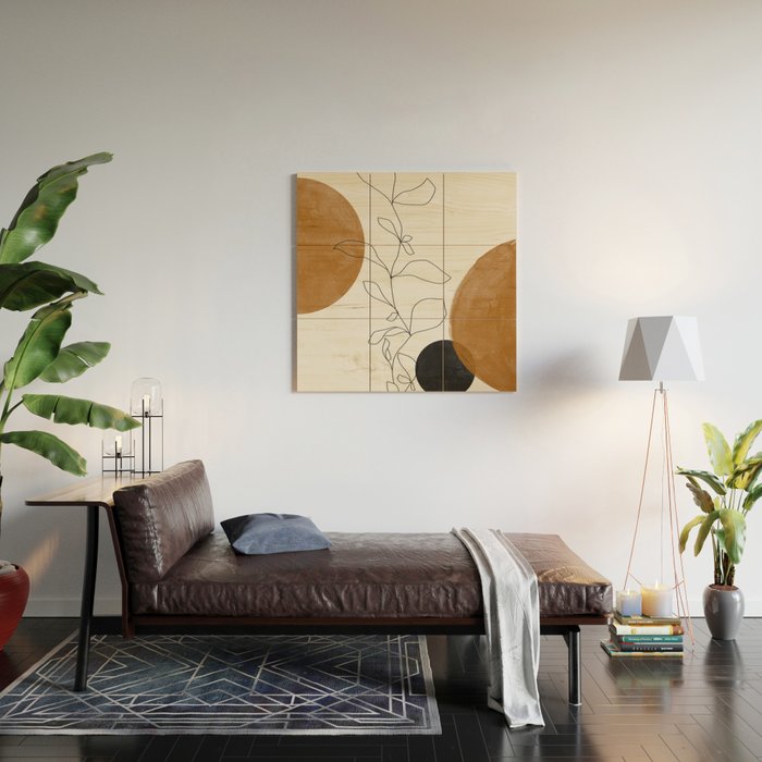 Abstract Plant Wood Wall Art Gallery Image 2