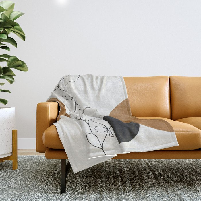 Abstract Plant Throw Blanket Gallery Image 1